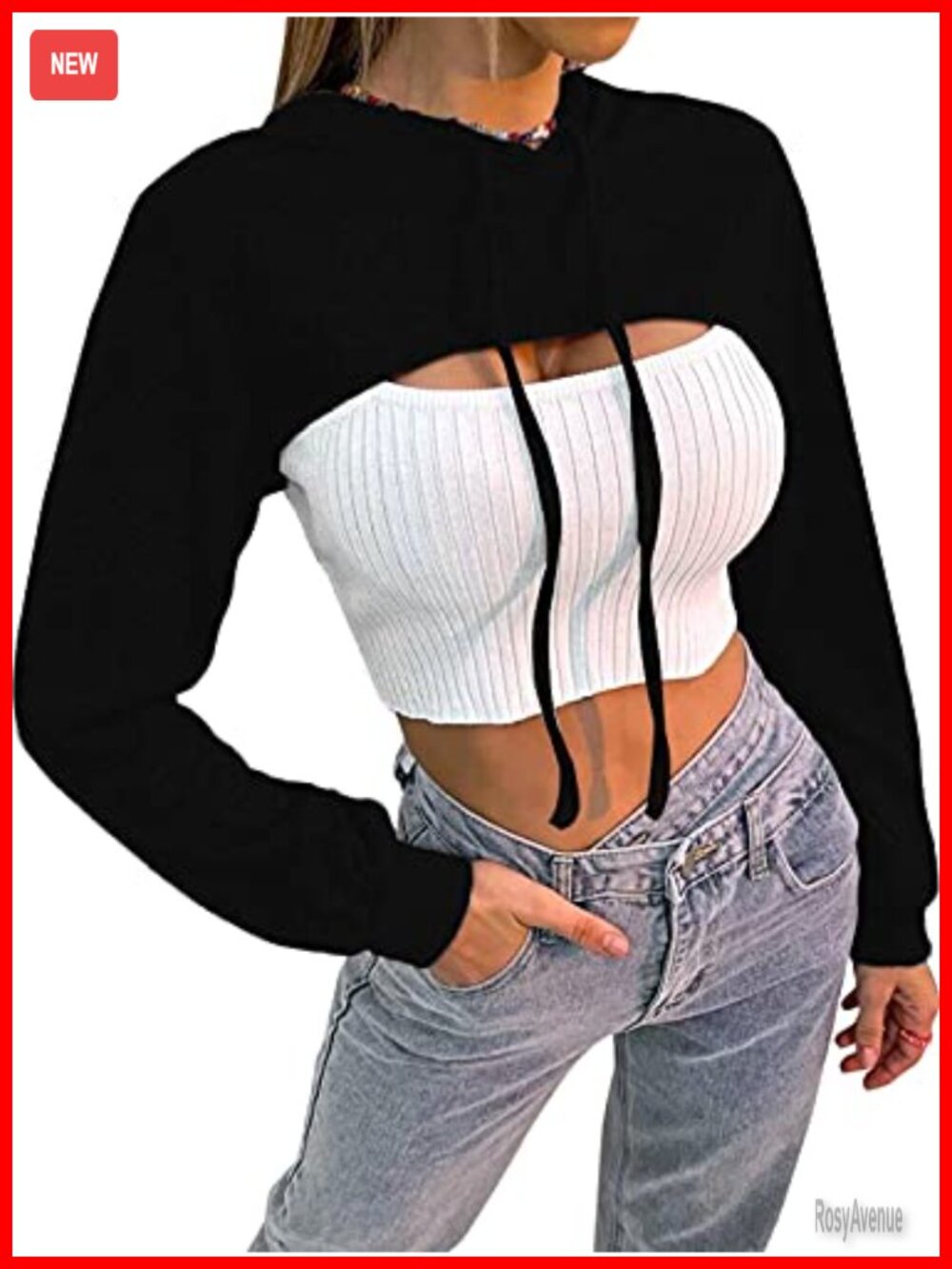 Women Long Sleeve Cropped Hoodie Sweatshirt Pullover Rave Gym Dance Top